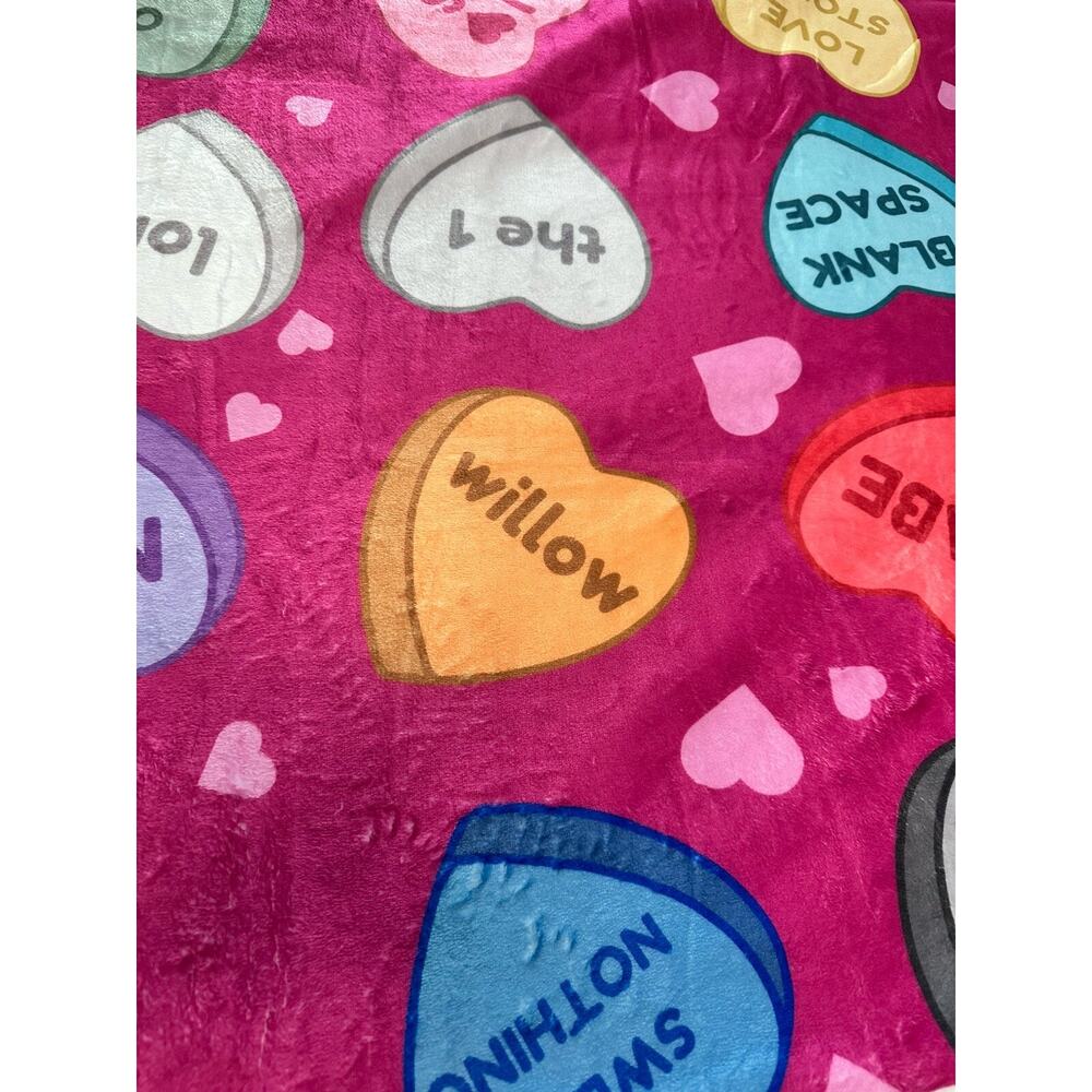 Valentine Conversation Heart Blanket Taylor Devotee Love Song Titles 50x60 Inch